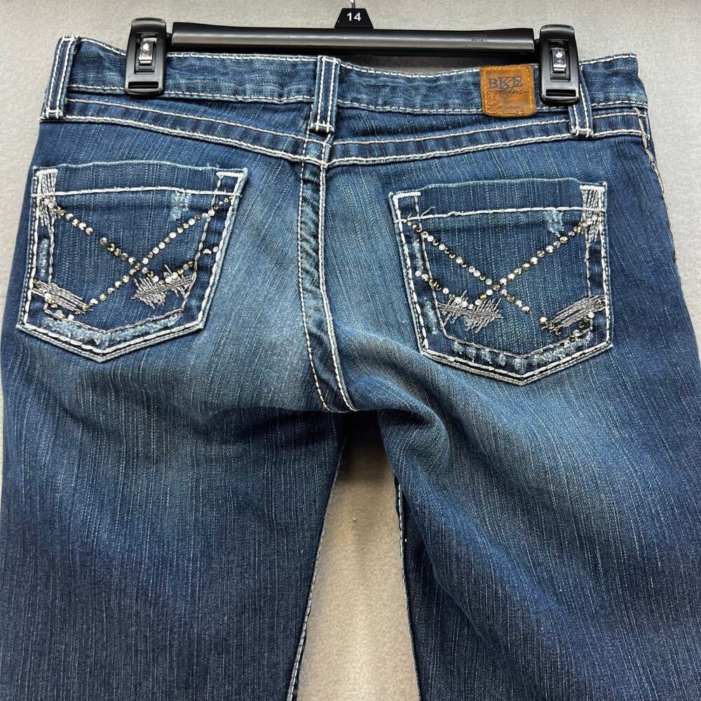 BKE Jeans Women's 28x33.5 (6) Blue Sabrina Boot Stretch Crystal Embellished - Picture 3 of 15